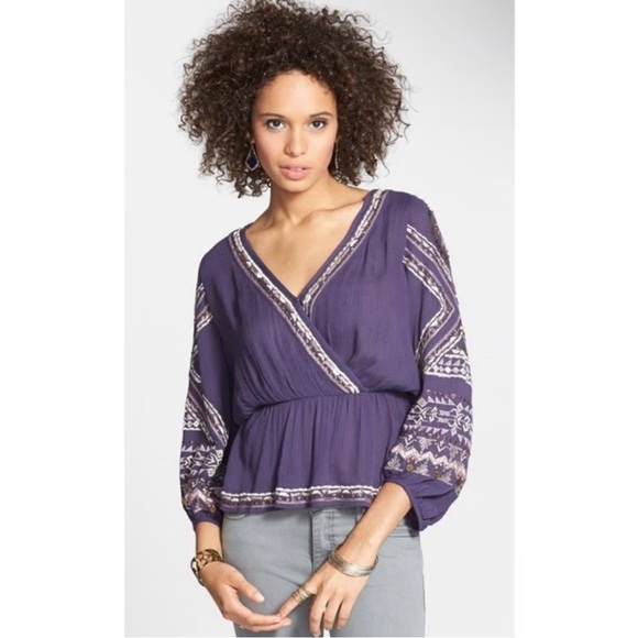 Small Free People Women's Beaded Boho Top - Picture 1 of 11